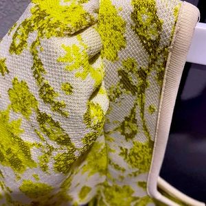 Brand: Zara, Size: S, Color: yellow/golden and white print dress, above knee.